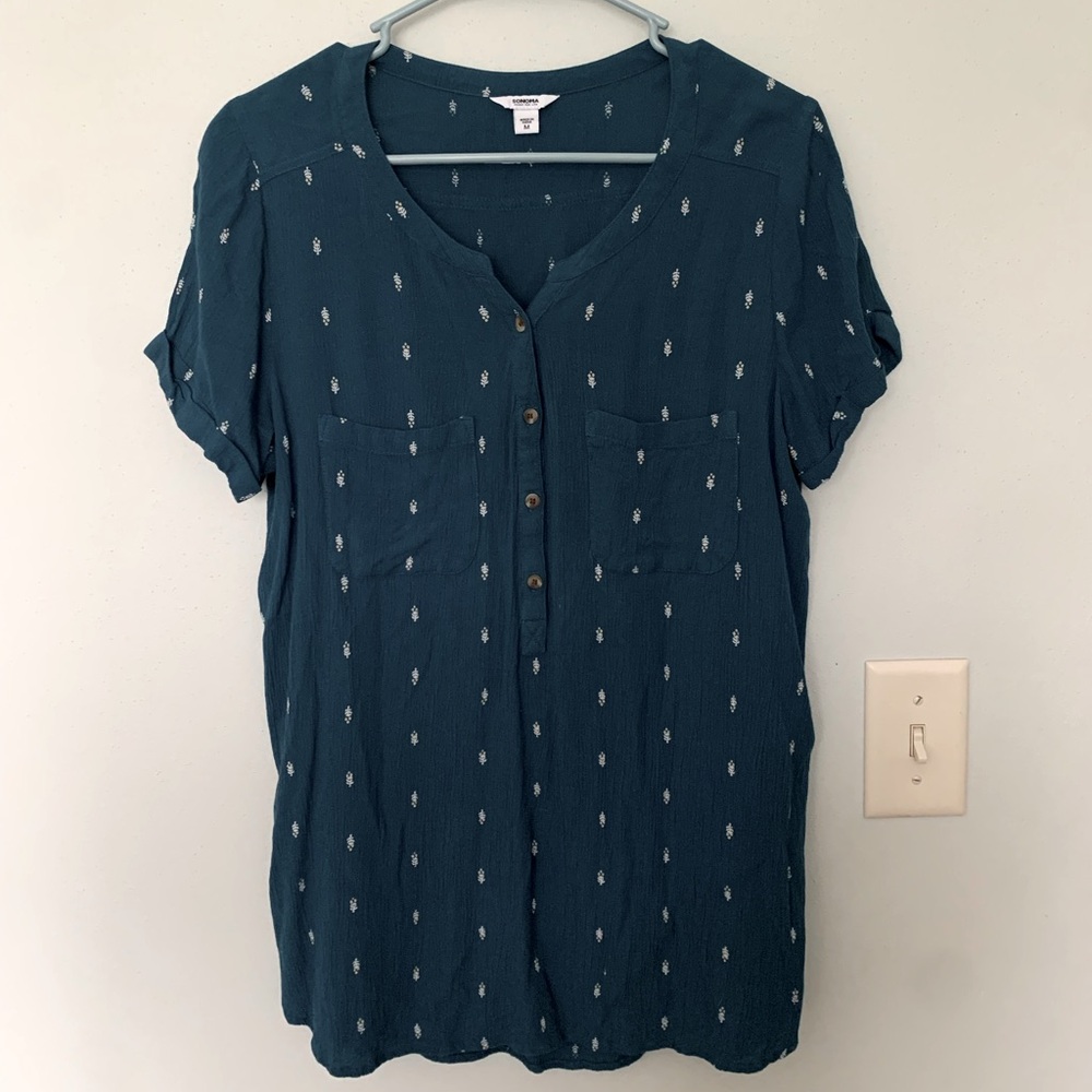 Sonoma blue-green short-sleeve top/blouse